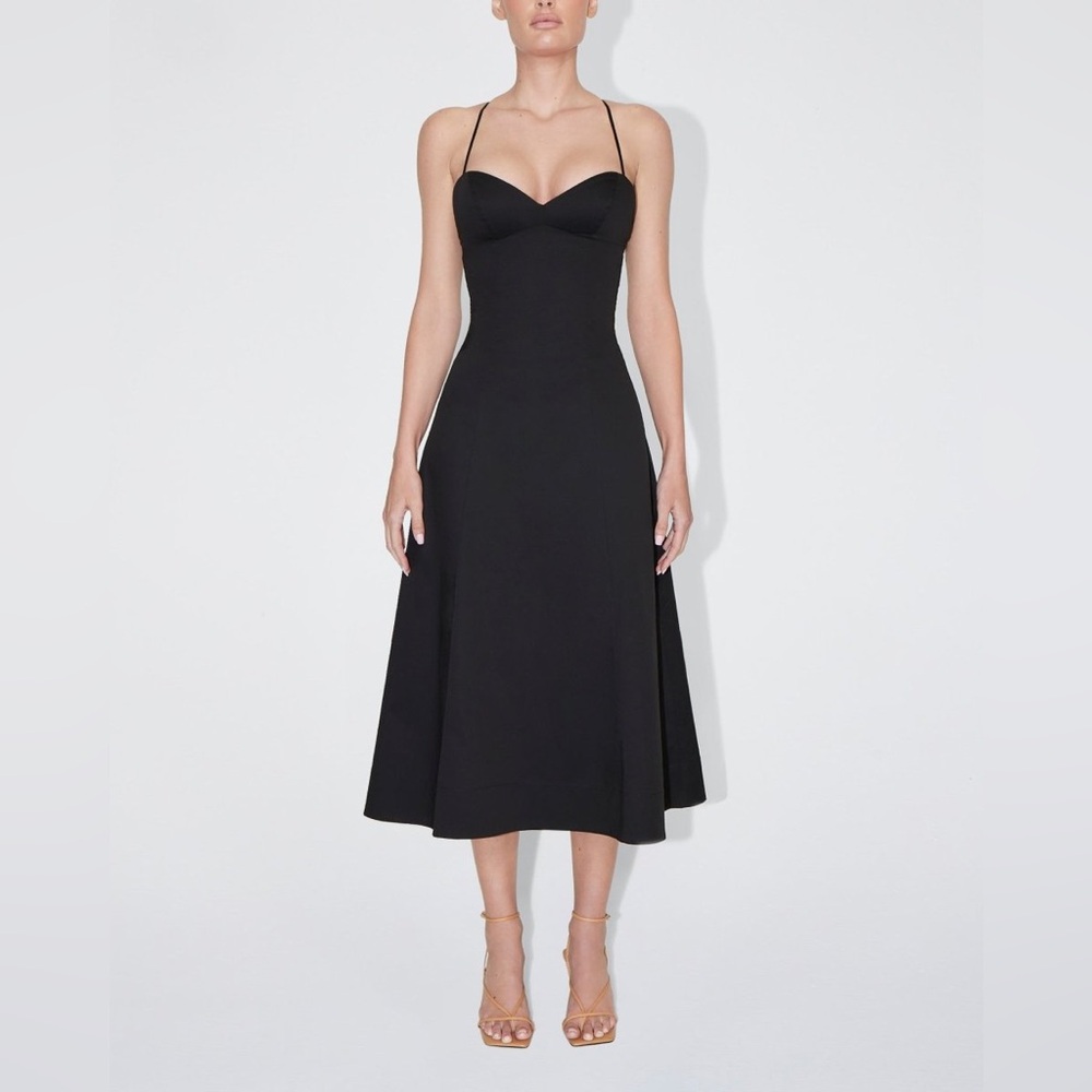 NWT KHY Poplin Low Back Midi Dress Ice Blue Size 14 Kylie Jenner